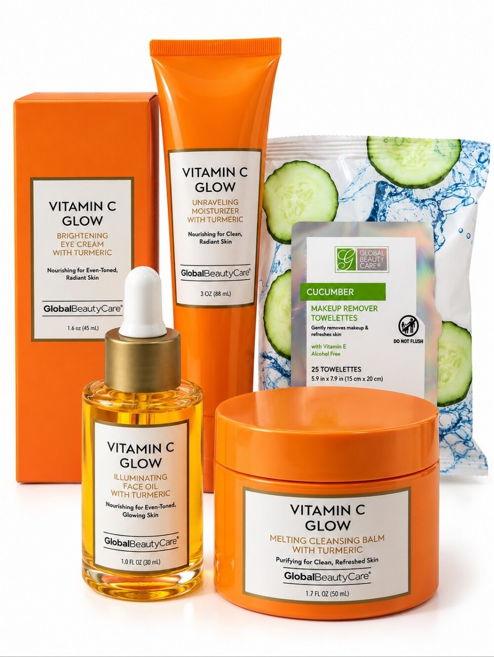 Vitamin C with Tumeric Glow Skincare Set 5PC - New